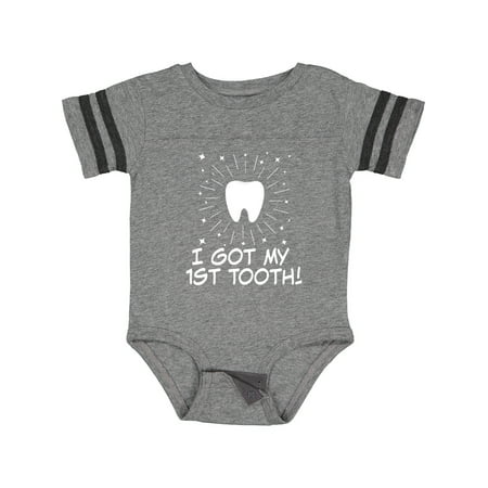 

Inktastic I Got My First Tooth Announcement Gift Baby Boy or Baby Girl Bodysuit