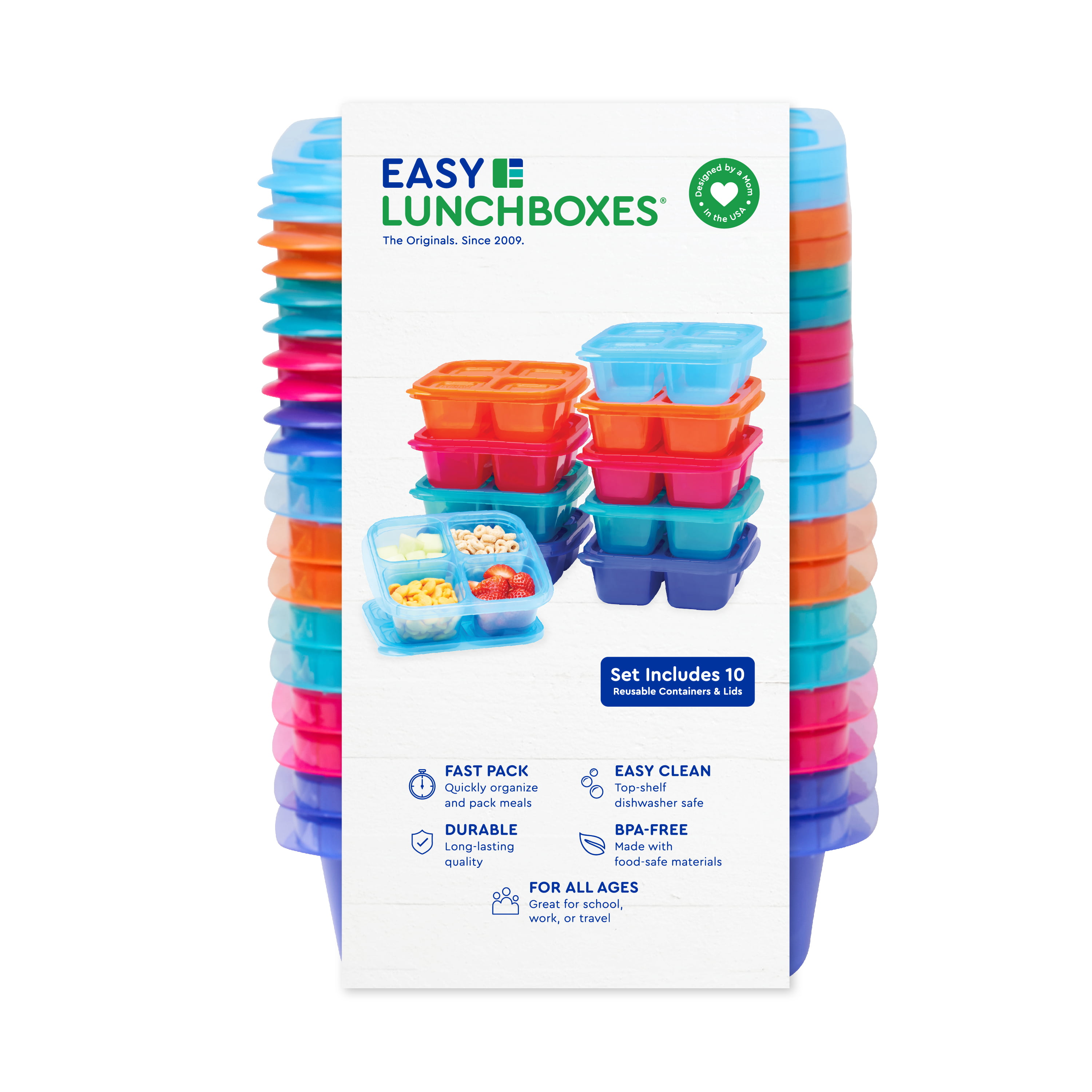  LileZbox 10 Pack Snack Containers for Kids Adults, Reusable  BPA-Free Bento Snack Boxes Meal Prep Lunch Containers, Stackable Food  Storage Containers for School, Work and Picnic (4 Compartment): Home &  Kitchen