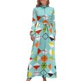 thumbnail image 2 of Vestido largo con estampado de arlequín retro para mujer, vestidos de playa de verano, 2 of 5