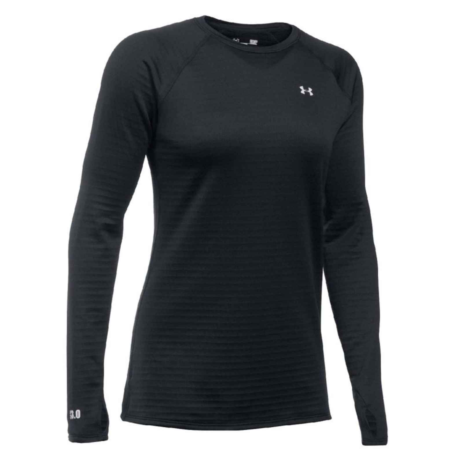 Under Armour 1280941 Women's UA Base 3.0 Crew Base Layer Shirt Black by Under Armour