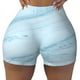 thumbnail image 2 of Fotbe Blue Marble Shorts Sin Costuras – Shorts Deportivos de Cintura Alta para Mujer, Elásticos para Gimnasio, Yoga, Running o Ciclismo-Medium, 2 of 8