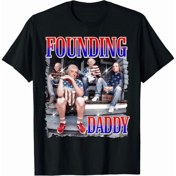 Mens 4Th Of July Shirt Founding Daddy George Washington 1776 T-Shirt Hot Trending Shirt, Vintage Birthday Gift