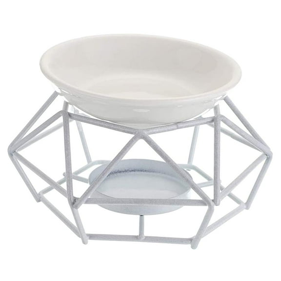 Metal Tealight Holder Essential Oil Burner Tart Burner Warmer Diffuser Warmers with Ceramics Bowl, Decoration for Parlor Bedroom