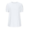 thumbnail image 4 of Basic Tops for Woman Dgankt Women's Casual Short Sleeve Solid Color Round Neck Short Sleeve T-Shirt Top, 4 of 8