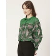 thumbnail image 3 of Moomaya Womens Printed Peter Pan Collar Shirt, Long Sleeve Button Down Designer Shirt, 3 of 8