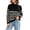 Black, variant on Fall Sweaters for Women Striped Turtleneck Sweater Ribbed Knit Mock Neck Trendy Jumper with Decor Buttons (Black XL)
