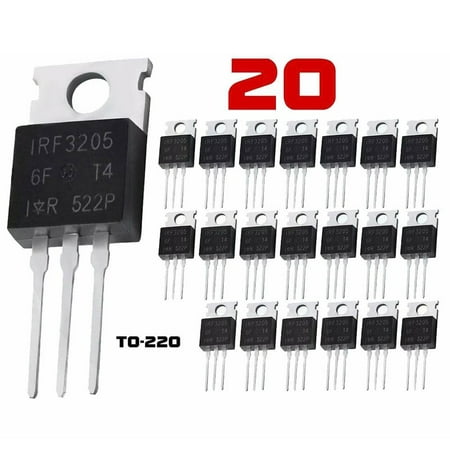 

Mingyiq 20pcs IRF3205 IR MOSFET N-CHANNEL 55V/110A TO-220 HEXFET Power Transistor IRF