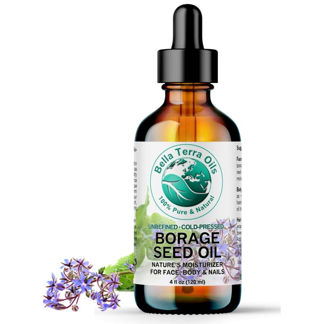 Aceite de semilla de borraja orgánico Bella Terra Oils 120 ml rico en GLA