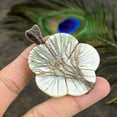 thumbnail image 2 of Natural Mother Of Pearl Gemstone Handmade Copper Wire Wrap Pendant 2.48", 2 of 5