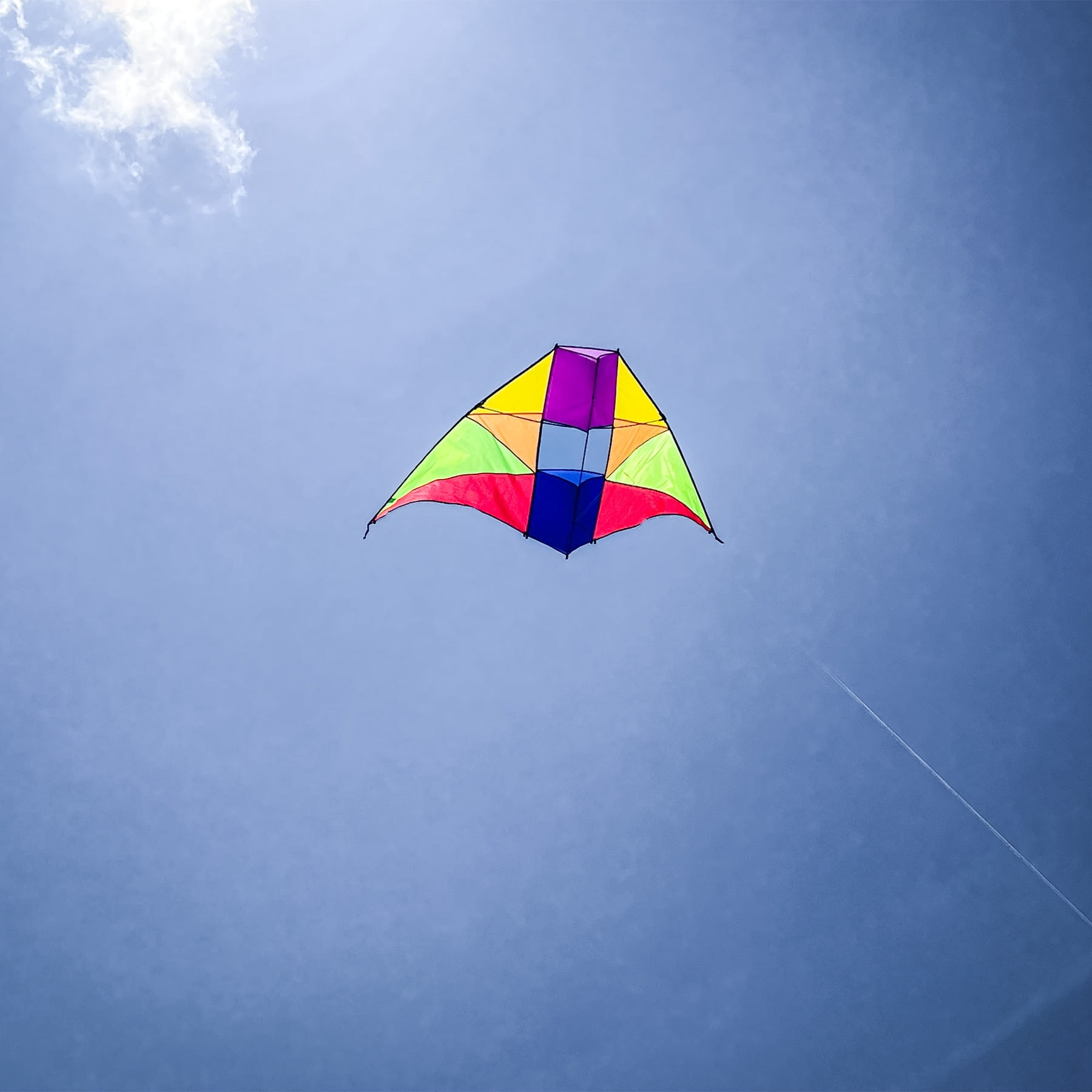 In the Breeze 3011 — Rainbow Conyne Delta Kite, 6-Feet, Single Line Easy Flying Kite