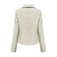 thumbnail image 5 of Tiweut Women's Leisure Leather Jackets Lapel Long Sleeve Zipper Bandage Fashion Outwear Biker Motorcycle Slim Fit Coat Regular Blouses Beige,L, 5 of 7