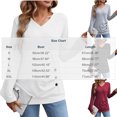 thumbnail image 3 of Women's V Neck Long Sleeve Tunic Tops Side Ruched Solid Loose Lightweight Basic T Shirts Dressy Casual Blouse Tops Fashion Outfits Black, 3 of 5