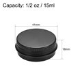 thumbnail image 2 of Uxcell 1/2oz 15ml Screw Top Lid Round Cans Containers Aluminum  Black 12 Pack, 2 of 6