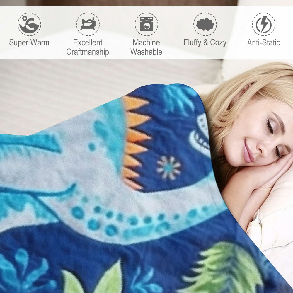 JEUXUS  Dinosaur Blanket for Boys, 380 GSM Dinosaur Toddler Blanket for Boys and Girls, Cute Dinosaur Blanket for Kids, Toddler Boys Blanket Soft Kids Throw Blanket for Toddler