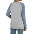thumbnail image 7 of Scyoekwg Trendy Sweatshirts for Women Crewneck Raglan Sleeve Sweatshirt Fall Winter Clothes Long Sleeve Dressy Casual Pullover Tops Loose Solid Color Pullover Clothes(Light Blue,XL), 7 of 7