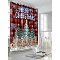 thumbnail image 3 of Christmas Snowflakes Shower Curtain Set, Waterproof Shower Curtains for Bathroom, Winter Gingerbread Man Xmas Tree Plaid Washable Fabric Cloth Bath Curtain for Bathtub with Hooks 72x78 Inches, 3 of 6