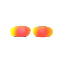 Walleva Fire Red Polarized Replacement Lenses for Ray-Ban RB2027 62mm Sunglasses