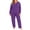 Dark Purple, variant on Xaqiouau Women Fleece Lined Pajama Set Warm Thermal Underwear Long Sleeve Top and Pants Plus Size Winter Lounge Sleepwear