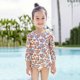 thumbnail image 1 of Traje de baño de una pieza para mujer, conjuntos de bikini para mujer, niñas pequeñas, moda, lindo estampado de rayas, manga larga, frenillo, protección solar, traje de baño para surf en la playa, tra, 1 of 9