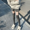 thumbnail image 6 of Qisuw Solid Color Over The Knee Long Socks for Women Japanese Student Ruched Slouch Top Rib Knit Thigh High Stockings Hosiery, 6 of 19