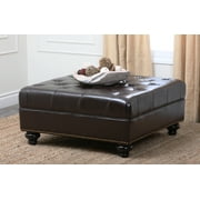 Devon & Claire Berlin Tufted Square Nailhead Trim Ottoman