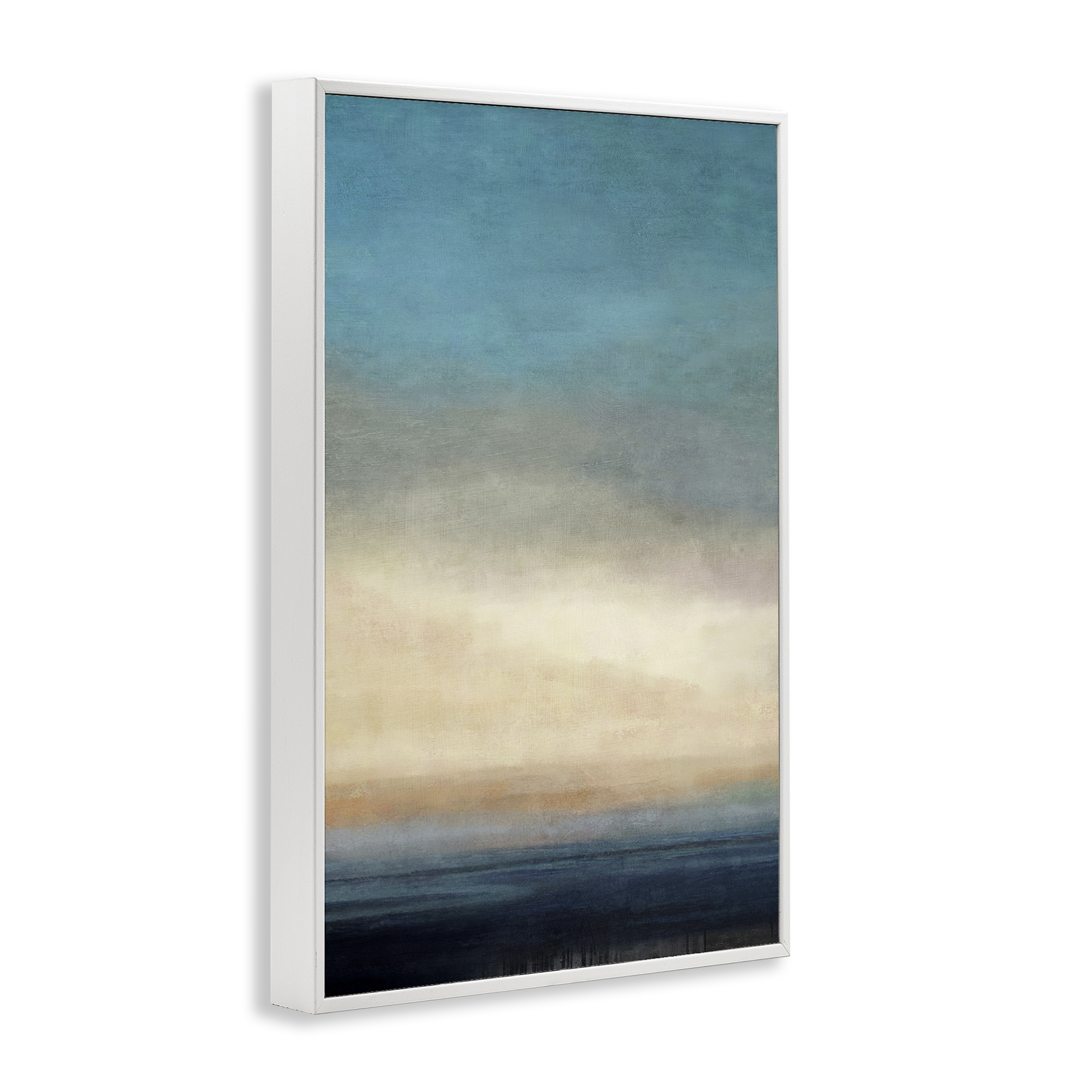 Stupell Industries Deep Blue Ocean Abstract Coastal Painting White Framed Art Print Wall Art, 20 x 30