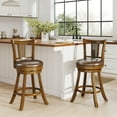 thumbnail image 5 of Costway Set of 4 Bar Stools 25" Swivel Bar Chairs with PE Rattan Backrest & Footrest, 5 of 9