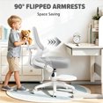 thumbnail image 4 of ‌Hoffree Kids Desk Chair with Adjustable Backrest Flipped Arms Ergonomic Study Chair wtih Adjustable Footrest Height Rolling Pink office chair for Teens Boys Girls in Study Room, 4 of 9