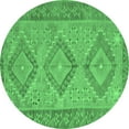 thumbnail image 1 of Ahgly Company Indoor Round Oriental Emerald Green Traditional Area Rugs, 4' Round, 1 of 4