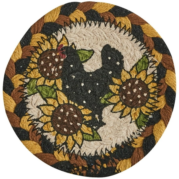 Park Designs Henny Penny Printed Braided Coasters Set of 4