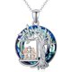 thumbnail image 3 of Collar y pendientes del árbol de la vida de la luna, collar con colgante del árbol de la vida de cristal de aleación, joyería del árbol de la vida de la luna llena, regalo para mujer, 3 of 4