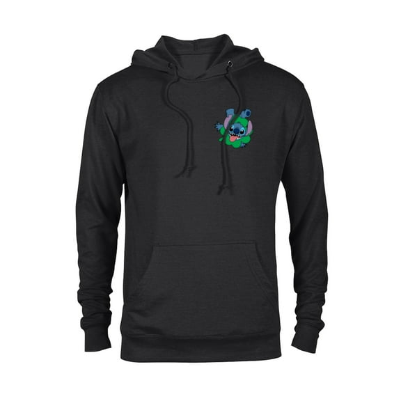 Disney Lilo & Stitch Four-Leaf Clover St Patrick’s Day - Pullover Hoodie for Adults - Customized-Black