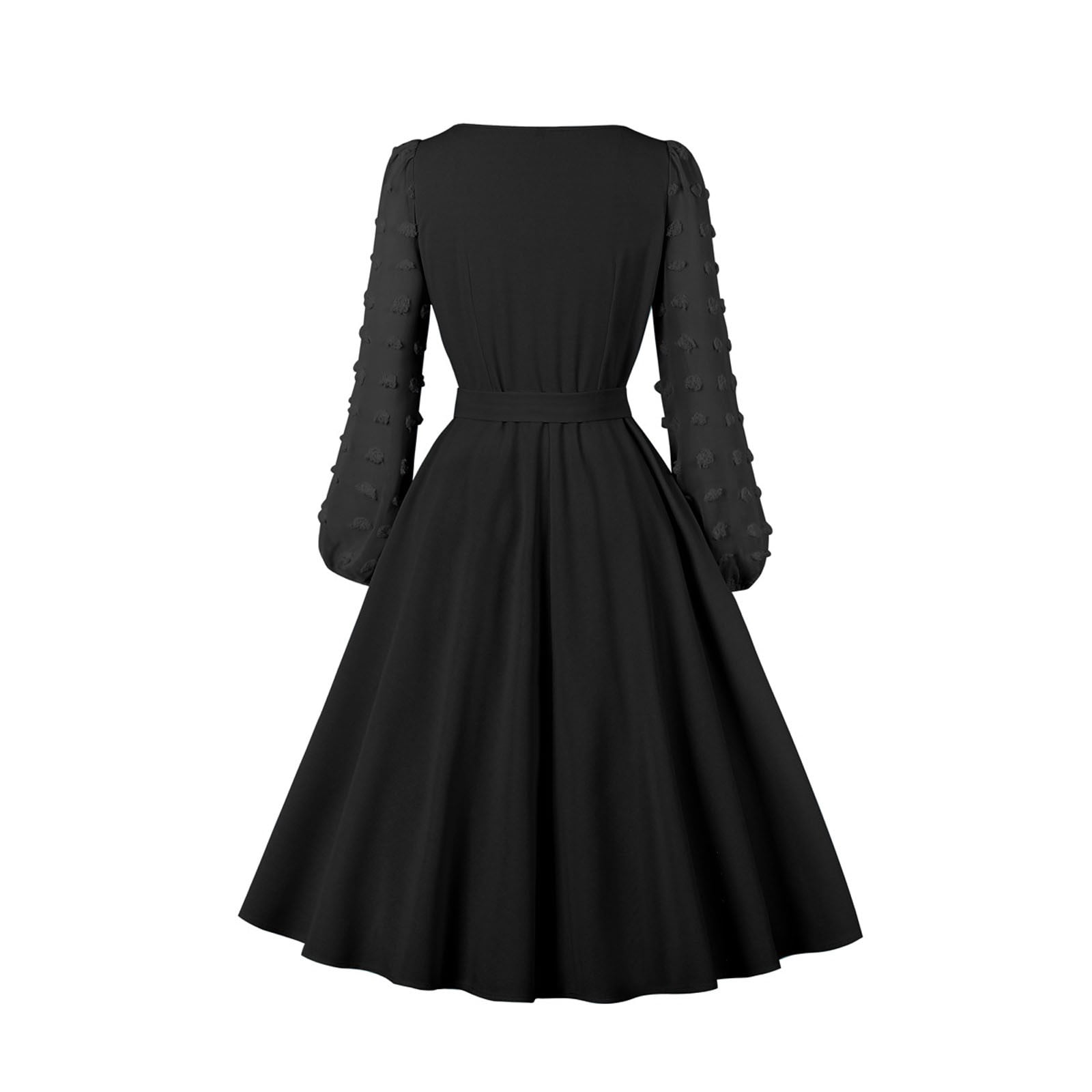 Sheer Long Sleeve Little Black Satin Celeb Dress - Xdressy