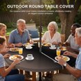 thumbnail image 2 of Round Outdoor Tablecloth with Umbrella Hole and Zipper, Brown Black Ombre Fitted Table Cover with Elastic Edge for 31-35 Inch, Modern Gradient Abstract Art Waterproof Patio Tablecoths for Picnic, 2 of 9