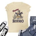 thumbnail image 4 of HOWPAY T Shirts for Women Graphic Crew Neck Short Sleeve T-Shirt Vintage Loose Fit Casual Tee Tops Summer Lightweight Y2K Clothes Beige L, 4 of 4