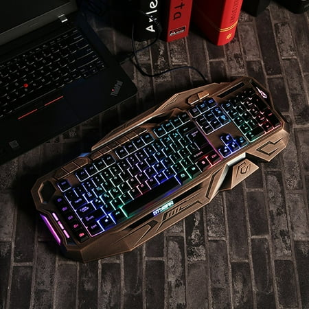 GX999 Ergonomic USB Wired Gamer Multicolor LED Gaming Keyboard Non Mechanical