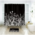 thumbnail image 2 of Wildflower Botanical Shower Curtain for Bathroom Decor 72Wx72H Inch Floral Flower Plant Herbs Sage Green Leaves Decorative Bath Set Bathroom Accessories Fabric Waterproof 12 Pack Hooks, 2 of 6