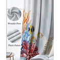 thumbnail image 3 of Coastal Kitchen Curtains Blue Summer Beach Nautical Starfish Coral Cafe Short Curtains for Bathroom Blackout Window Curtain Grommet Small Window Treatment Drapes for Bedroom Living Room 52"x45"x2, 3 of 9