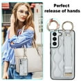 thumbnail image 6 of Allytechgroup Galaxy S22 Plus Case with Keychain, Luxury Girly PU Leather Back Cover Bracket Stand Shockproof Bumper Drop Proof Phone Case Cover for Samsung Galaxy S22 Plus, Silver, 6 of 8