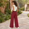 thumbnail image 6 of Sewkxo Womens Casual Wide Leg Sweatpants Acid Wash Elastic Waisted Palazzo Pants Trousers with Pockets,Green 3XL, 6 of 7