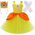 thumbnail image 3 of Disfraz de princesa Daisy para niña, vestido de tul amarillo para fiesta de cumpleaños, vestido de baile, ropa de cosplay para carnaval y Halloween, 3 of 5