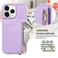 thumbnail image 2 of SaniMore RFID Blocking Wallet Case for iPhone 11 Pro, Crossbody Zipper Purse Case for Women/Girls, Wrist Strap PU Leather Card Holder Kickstand Cover for Apple iPhone 11 Pro, Purple, 2 of 9