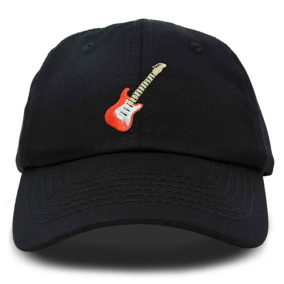 DALIX Electric Guitar Ball Cap Embroidered Hat in Black