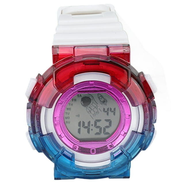 Reloj Electrónico Elegante Diseño De Astronauta Esfera Impermeable Tiempo De Espera Largo Reloj Digital para Adolescentes Niños Niñas Estudiantes Blanco