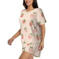 thumbnail image 2 of Naloa Strawberries Women's Short-Sleeved Pajama Set, Loungewear, Summer pajamas, Breathable Cozy - X-Large, 2 of 9