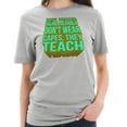 thumbnail image 3 of Oversized Teachers Are Heroes Phrase Graphic Design Short Sleeve Jersey T-Shirt - Heather Grey 3XL, 3 of 4