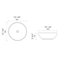 thumbnail image 2 of Pemberly Row Black & White 15" Round Vessel Above Mount Ceramic Sink, 2 of 5