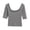 Gray, variant on Crop Tops for Women Stretchy Scoop Neck Half Sleeve Slim Fitted T-Shirt Soft Breathable Cotton Solid Color Tees Dance Wear