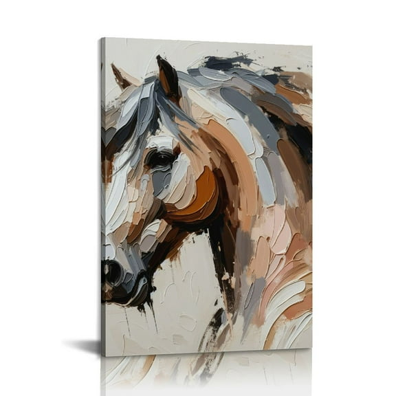Shangniulu Horse Wall Art Decor Painting Pictures Print On Canvas, Horse Head Framed Canvas Wall Art for Home Decoration Living Room Bedroom Artwork