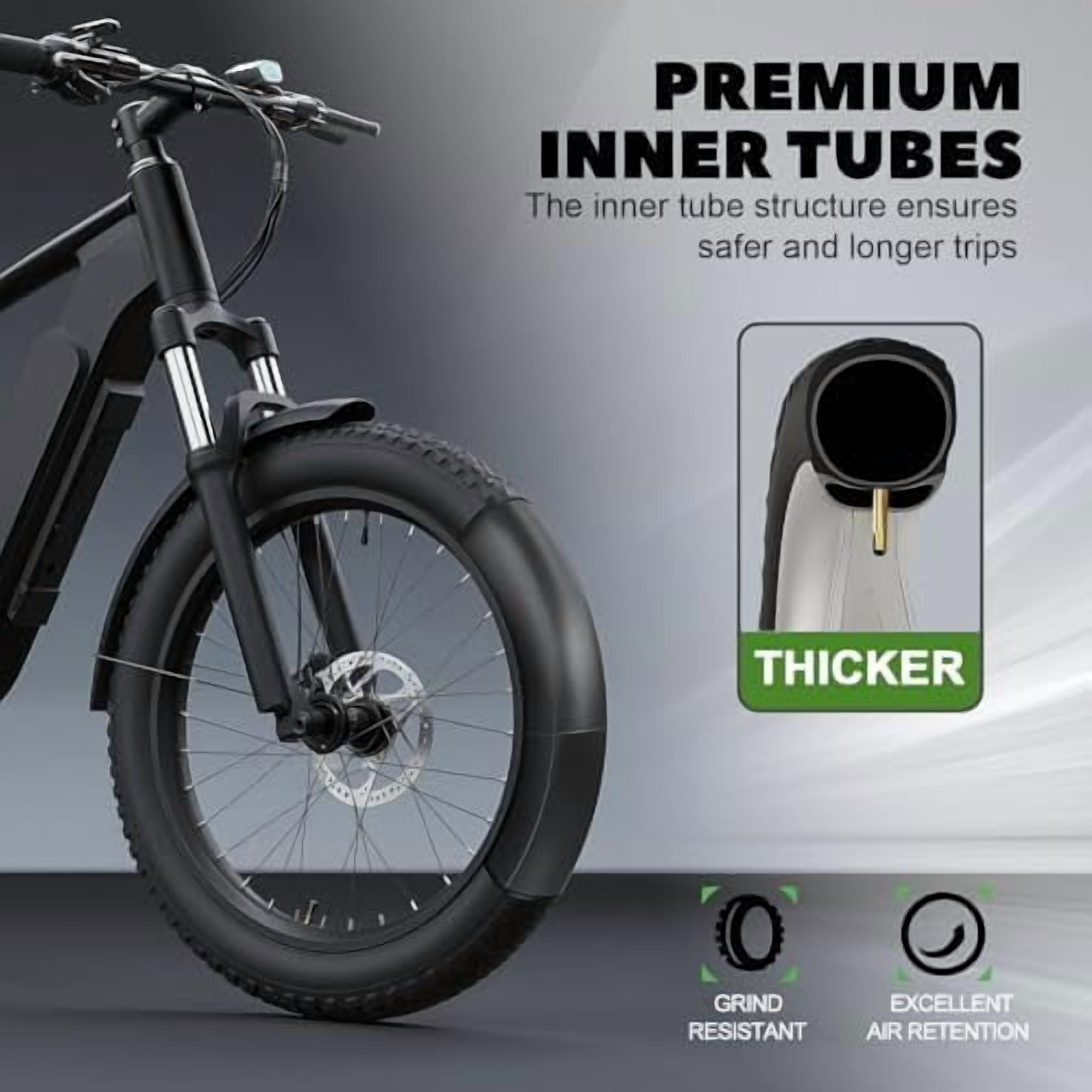 16x4.0 Fat Tire Tube with Schrader Valve - Butyl Rubber Bicycle Tubes for Ebike Bicycle -2 Pack with Tyre Levers$$Sport & Recreation Other